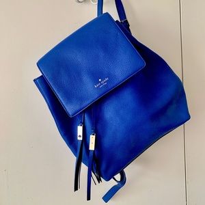 Blue Kate Spade leather backpack- like new